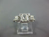 GIA LARGE 1.41CT DIAMOND 14K WHITE GOLD ASSCHER PRINCESS 3 STONE ENGAGEMENT RING