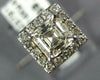 GIA LARGE 1.30CT DIAMOND 14KT WHITE GOLD ASSCHER & ROUND SQUARE ENGAGEMENT RING