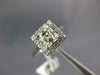 GIA LARGE 1.30CT DIAMOND 14KT WHITE GOLD ASSCHER & ROUND SQUARE ENGAGEMENT RING