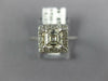 GIA LARGE 1.30CT DIAMOND 14KT WHITE GOLD ASSCHER & ROUND SQUARE ENGAGEMENT RING