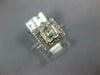 GIA LARGE 1.30CT DIAMOND 14KT WHITE GOLD ASSCHER & ROUND SQUARE ENGAGEMENT RING