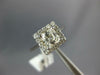 GIA LARGE 1.30CT DIAMOND 14KT WHITE GOLD ASSCHER & ROUND SQUARE ENGAGEMENT RING