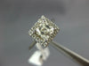 GIA LARGE 1.30CT DIAMOND 14KT WHITE GOLD ASSCHER & ROUND SQUARE ENGAGEMENT RING