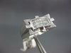 WIDE .65CT DIAMOND 14KT WHITE GOLD 3D PRINCESS INVISIBLE MATTE & SHINY MENS RING