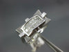 WIDE .65CT DIAMOND 14KT WHITE GOLD 3D PRINCESS INVISIBLE MATTE & SHINY MENS RING