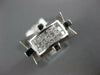 WIDE .65CT DIAMOND 14KT WHITE GOLD 3D PRINCESS INVISIBLE MATTE & SHINY MENS RING