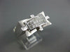 WIDE .65CT DIAMOND 14KT WHITE GOLD 3D PRINCESS INVISIBLE MATTE & SHINY MENS RING