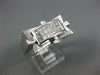 WIDE .65CT DIAMOND 14KT WHITE GOLD 3D PRINCESS INVISIBLE MATTE & SHINY MENS RING