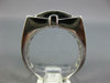WIDE .65CT DIAMOND 14KT WHITE GOLD 3D PRINCESS INVISIBLE MATTE & SHINY MENS RING