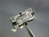 WIDE .65CT DIAMOND 14KT WHITE GOLD 3D PRINCESS INVISIBLE MATTE & SHINY MENS RING
