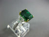CERTIFIED 5.03CT DIAMOND & AAA EMERALD PLATINUM 18KT YELLOW GOLD ENGAGEMENT RING