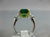 CERTIFIED 5.03CT DIAMOND & AAA EMERALD PLATINUM 18KT YELLOW GOLD ENGAGEMENT RING