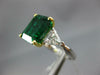 CERTIFIED 5.03CT DIAMOND & AAA EMERALD PLATINUM 18KT YELLOW GOLD ENGAGEMENT RING