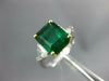 CERTIFIED 5.03CT DIAMOND & AAA EMERALD PLATINUM 18KT YELLOW GOLD ENGAGEMENT RING