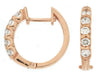 ESTATE .50CT DIAMOND 14KT ROSE GOLD 3D FIVE STONE CLASSIC HUGGIE HOOP EARRINGS
