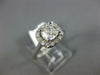 GIA 1.09CT DIAMOND 14KT WHITE GOLD CUSHION & ROUND HALO CLASSIC ENGAGEMENT RING