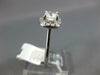 GIA 1.09CT DIAMOND 14KT WHITE GOLD CUSHION & ROUND HALO CLASSIC ENGAGEMENT RING
