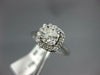 GIA 1.09CT DIAMOND 14KT WHITE GOLD CUSHION & ROUND HALO CLASSIC ENGAGEMENT RING