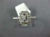 GIA LARGE 1.24CT DIAMOND 14K WHITE GOLD EMERALD CUT & ROUND HALO ENGAGEMENT RING