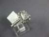 GIA LARGE 1.24CT DIAMOND 14K WHITE GOLD EMERALD CUT & ROUND HALO ENGAGEMENT RING