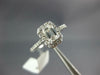 GIA LARGE 1.24CT DIAMOND 14K WHITE GOLD EMERALD CUT & ROUND HALO ENGAGEMENT RING