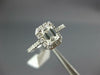GIA LARGE 1.24CT DIAMOND 14K WHITE GOLD EMERALD CUT & ROUND HALO ENGAGEMENT RING