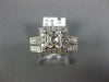 GIA 1.48CT DIAMOND 14KT WHITE GOLD 3D ASSCHER & ROUND SQUARE ENGAGEMENT RING SET
