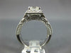 GIA 1.48CT DIAMOND 14KT WHITE GOLD 3D ASSCHER & ROUND SQUARE ENGAGEMENT RING SET