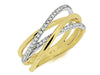ESTATE .20CT DIAMOND 14KT YELLOW GOLD 3D MULTI ROW CRISS CROSS FUN RING