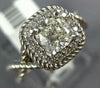 GIA LARGE 1.05CT DIAMOND 14KT WHITE GOLD 3D CUSHION FILIGREE ENGAGEMENT RING