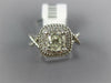 GIA LARGE 1.05CT DIAMOND 14KT WHITE GOLD 3D CUSHION FILIGREE ENGAGEMENT RING