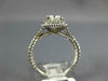 GIA LARGE 1.05CT DIAMOND 14KT WHITE GOLD 3D CUSHION FILIGREE ENGAGEMENT RING