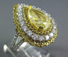 LARGE 4.85CT WHITE & FANCY YELLOW DIAMOND 18KT GOLD PEAR SHAPE ENGAGEMENT RING