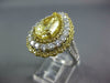 LARGE 4.85CT WHITE & FANCY YELLOW DIAMOND 18KT GOLD PEAR SHAPE ENGAGEMENT RING