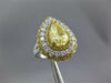 LARGE 4.85CT WHITE & FANCY YELLOW DIAMOND 18KT GOLD PEAR SHAPE ENGAGEMENT RING
