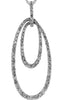 ESTATE .88CT DIAMOND 14KT WHITE GOLD 3D DOUBLE OVAL JOURNEY LOVE PENDANT