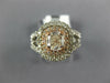 GIA LARGE 1.73CT DIAMOND 14KT WHITE & ROSE GOLD CUSHION & ROUND ENGAGEMENT RING