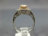 GIA LARGE 1.73CT DIAMOND 14KT WHITE & ROSE GOLD CUSHION & ROUND ENGAGEMENT RING