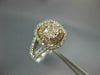 GIA LARGE 1.73CT DIAMOND 14KT WHITE & ROSE GOLD CUSHION & ROUND ENGAGEMENT RING