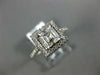 GIA LARGE 1.42CT DIAMOND 14KT WHITE GOLD 3D ASSCHER & ROUND HALO ENGAGEMENT RING