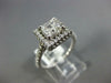 GIA LARGE 1.42CT DIAMOND 14KT WHITE GOLD 3D ASSCHER & ROUND HALO ENGAGEMENT RING
