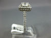 GIA LARGE 1.42CT DIAMOND 14KT WHITE GOLD 3D ASSCHER & ROUND HALO ENGAGEMENT RING