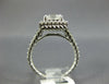 GIA LARGE 1.42CT DIAMOND 14KT WHITE GOLD 3D ASSCHER & ROUND HALO ENGAGEMENT RING