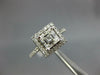GIA LARGE 1.42CT DIAMOND 14KT WHITE GOLD 3D ASSCHER & ROUND HALO ENGAGEMENT RING