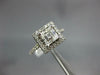 GIA LARGE 1.42CT DIAMOND 14KT WHITE GOLD 3D ASSCHER & ROUND HALO ENGAGEMENT RING