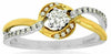 ESTATE .32CT DIAMOND 14KT WHITE & YELLOW GOLD  INFINITY SOLITAIRE LOVE KNOT RING