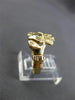 ESTATE SMALL 14KT YELLOW GOLD 3D IRISH CLADDAGH LOVE FRIENDSHIP RING 10mm #24494