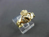 ESTATE SMALL 14KT YELLOW GOLD 3D IRISH CLADDAGH LOVE FRIENDSHIP RING 10mm #24494