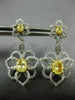 ESTATE LARGE 2.05CT WHITE & FANCY YELLOW 18KT TWO TONE GOLD 3D HANGING EARRINGS