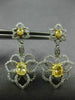 ESTATE LARGE 2.05CT WHITE & FANCY YELLOW 18KT TWO TONE GOLD 3D HANGING EARRINGS